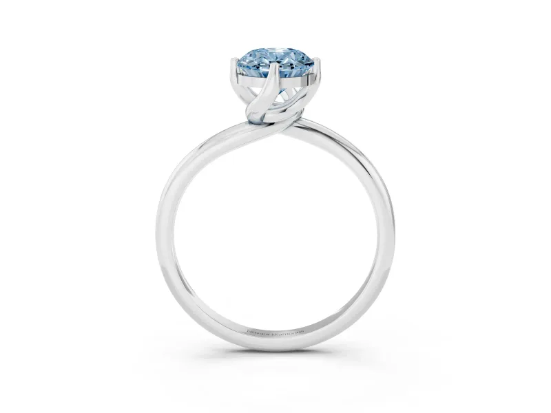 Oval Bypass Solitaire Engagement Ring Setting for a Fancy Blue Lab-Grown Diamond | Platinum