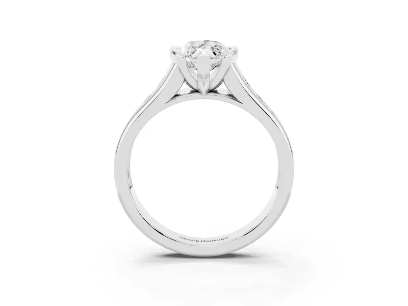 Marquise Half Bezel Solitaire Engagement Ring Setting | Graduated Channel Band | Platinum