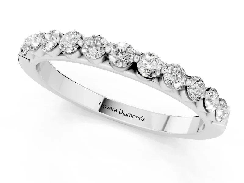 Round Diamond Eternity Band Set in Silver with Channel Setting