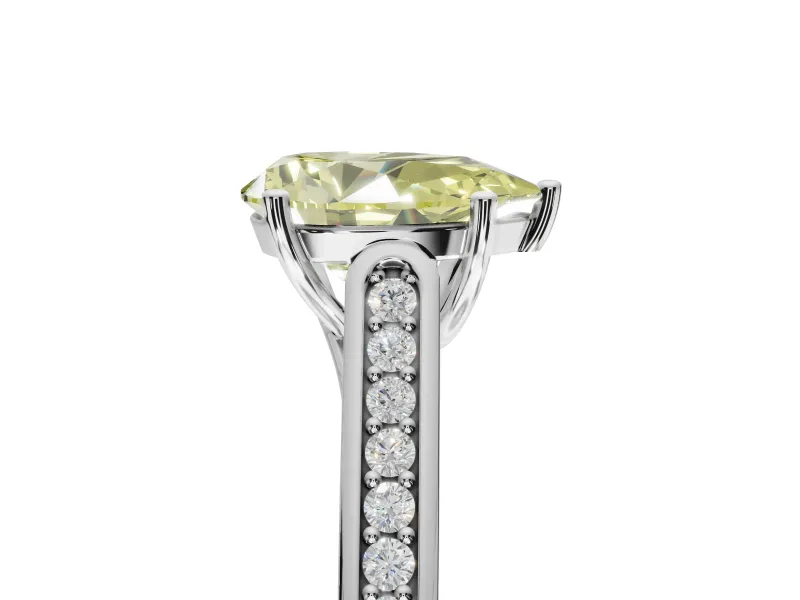 Pear-Shaped Engagement Ring Setting for a Fancy Yellow Lab-Grown Diamond | White Gold - Design NV-24597