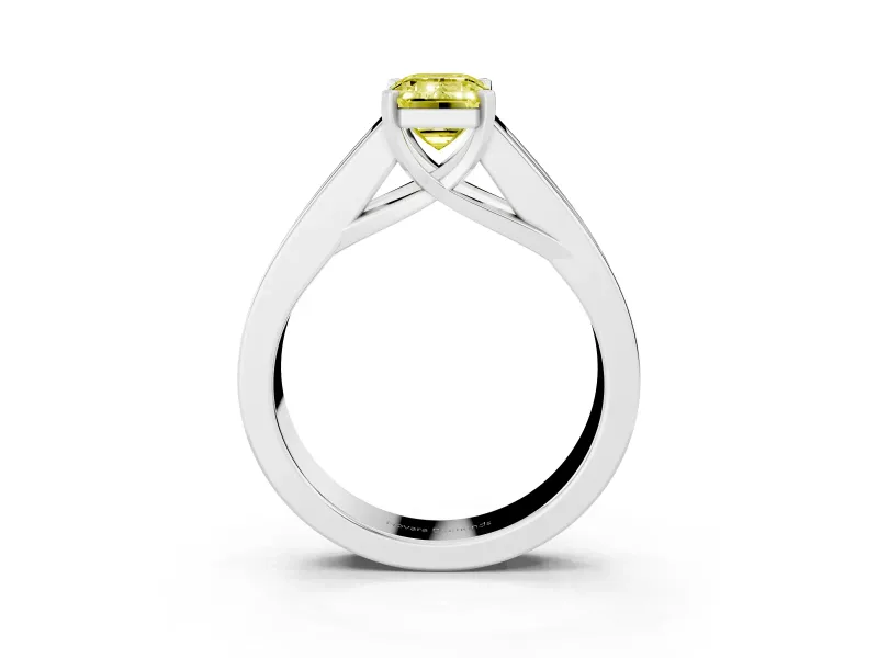 Emerald Cut Channel-Set Engagement Ring Setting for a Fancy Yellow Lab-Grown Diamond | Platinum