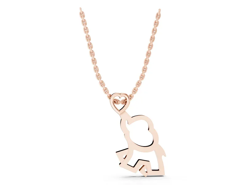 Elephant Pendant Necklace | Open Heart Bail | Rose Gold
