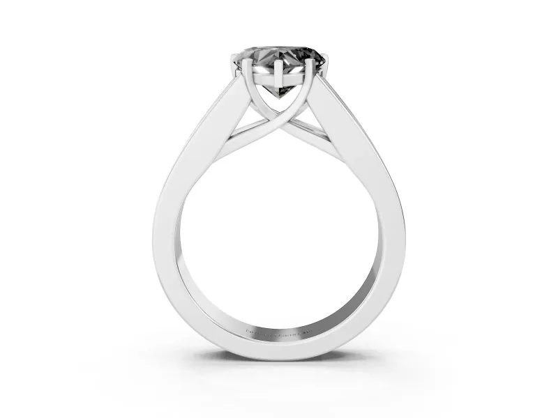 Heart-Shaped Channel-Set Engagement Ring Setting for a Black Center | Wide Band | Platinum
