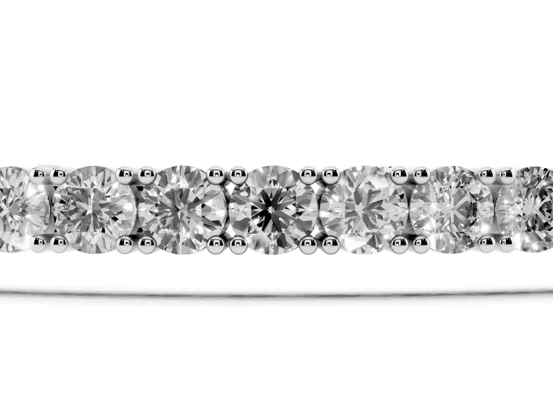 Round Lab-Grown Diamond Slim Tennis Bracelet | Box Clasp with Safety Latch | Sterling Silver