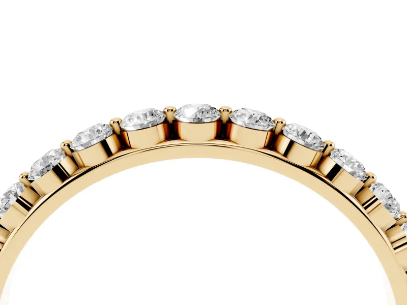 Round Diamond Eternity Band Set in Yellow gold with Channel Setting