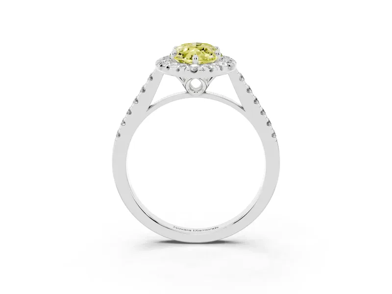 Marquise Raised Halo Engagement Ring Setting for a Fancy Yellow Lab-Grown Diamond | Platinum