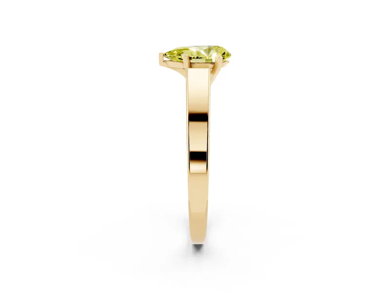Pear-Shaped Solitaire Engagement Ring Setting for a Fancy Yellow Lab-Grown Diamond | Yellow Gold