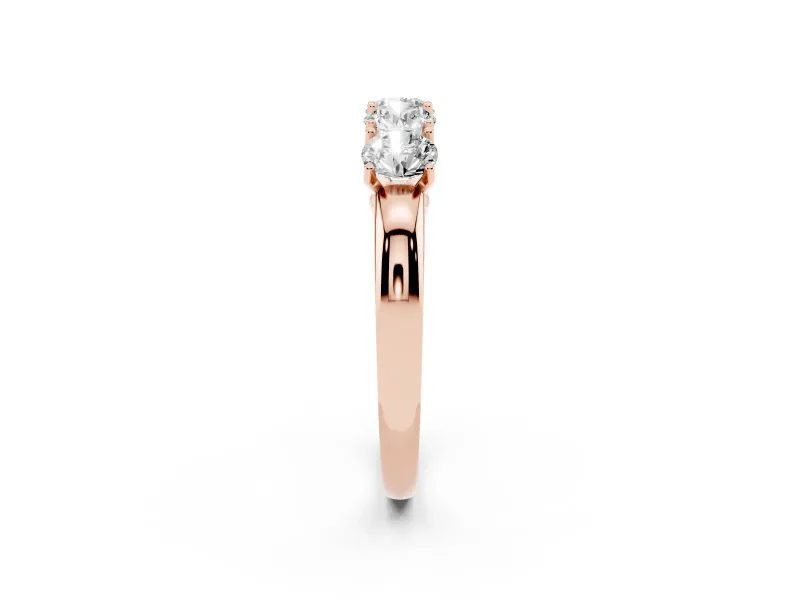 Round Lab-Grown Diamond Four-Stone Wedding Band | Individual Prong Heads | Rose Gold