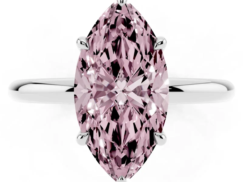 Marquise Hidden Halo Ring Setting for a Fancy Pink Lab-Grown Diamond | Platinum