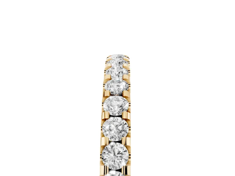 Round Diamond Pavé Eternity Band Set in Yellow gold with Micro Prongs