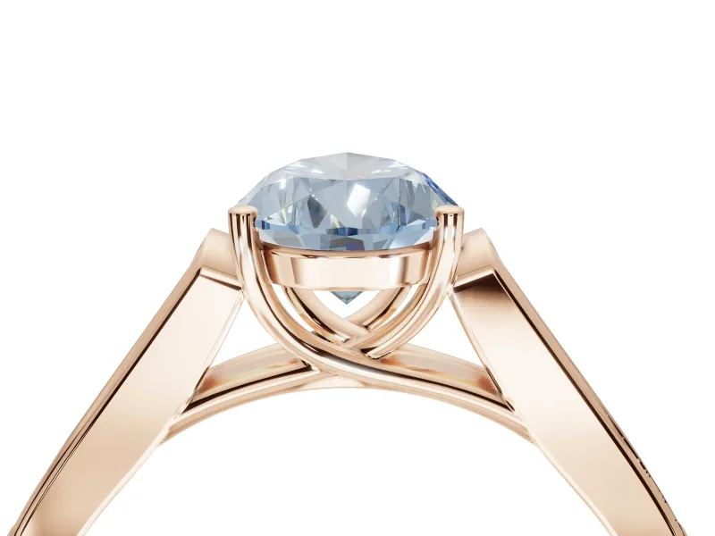 Pear-Shaped Engagement Ring Setting for a Fancy Blue Lab-Grown Diamond | Rose Gold - Design NV-24597
