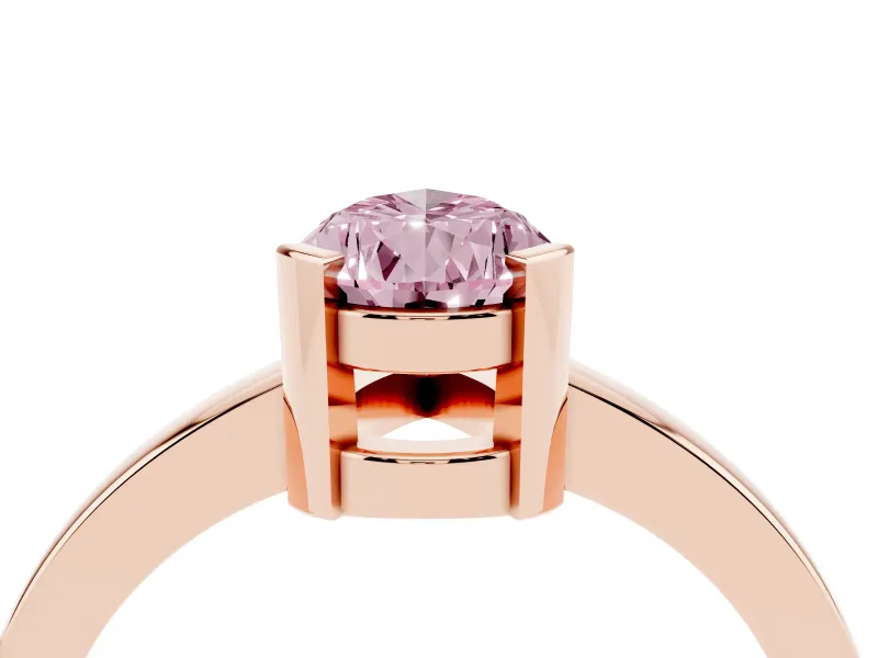 Pear-Shaped Solitaire Engagement Ring Setting for a Fancy Pink Lab-Grown Diamond | Flat Tab Prongs | Rose Gold