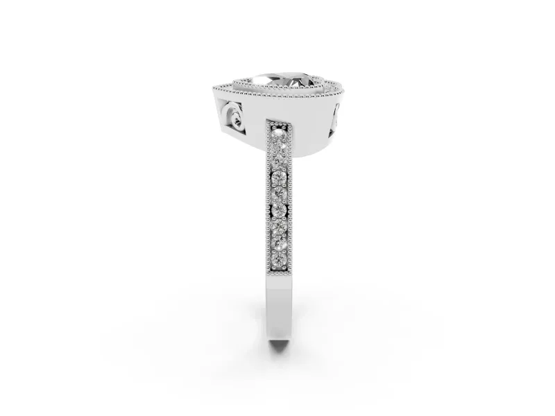 Fancy Black Heart Cut Diamond Round Halo Ring Set in Platinum with Pavé Band