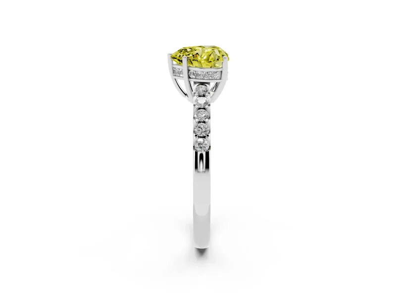 Heart-Shaped Engagement Ring Setting for a Fancy Yellow Lab-Grown Diamond | Platinum - Design NV-24649