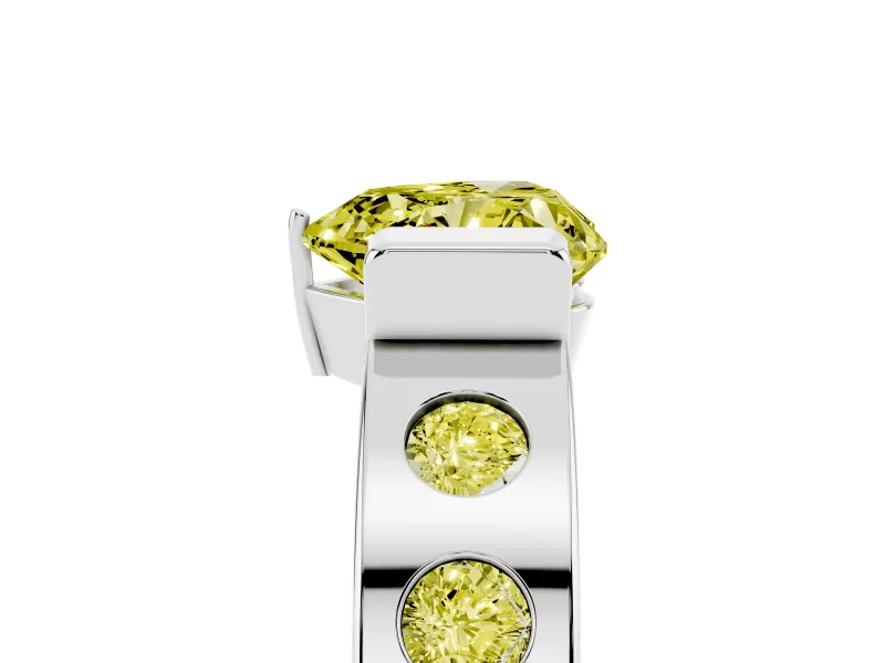 Heart-Shaped Tension Style Engagement Ring Setting for a Fancy Yellow Lab-Grown Diamond | White Gold