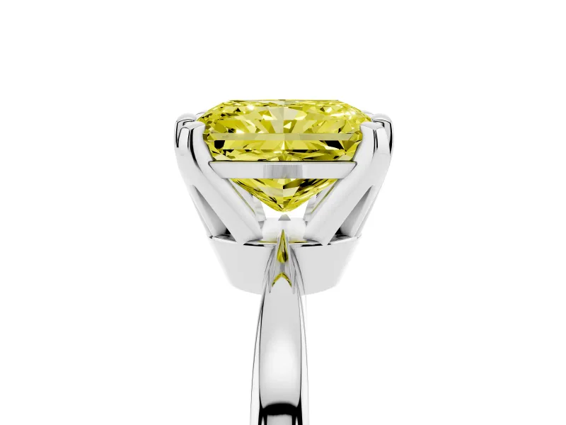 Radiant Cut Engagement Ring Setting for a Fancy Yellow Lab-Grown Diamond | Sterling Silver - Design NV-24888