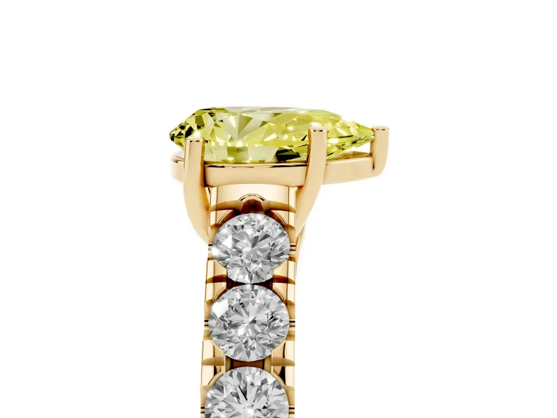 Pear-Shaped Engagement Ring Setting for a Fancy Yellow Lab-Grown Diamond | Yellow Gold - Design NV-24643
