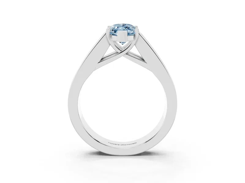 Marquise Channel-Set Engagement Ring Setting for a Fancy Blue Lab-Grown Diamond | Platinum