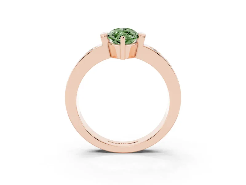 Marquise Tension Style Engagement Ring Setting for a Fancy Green Lab-Grown Diamond | Rose Gold