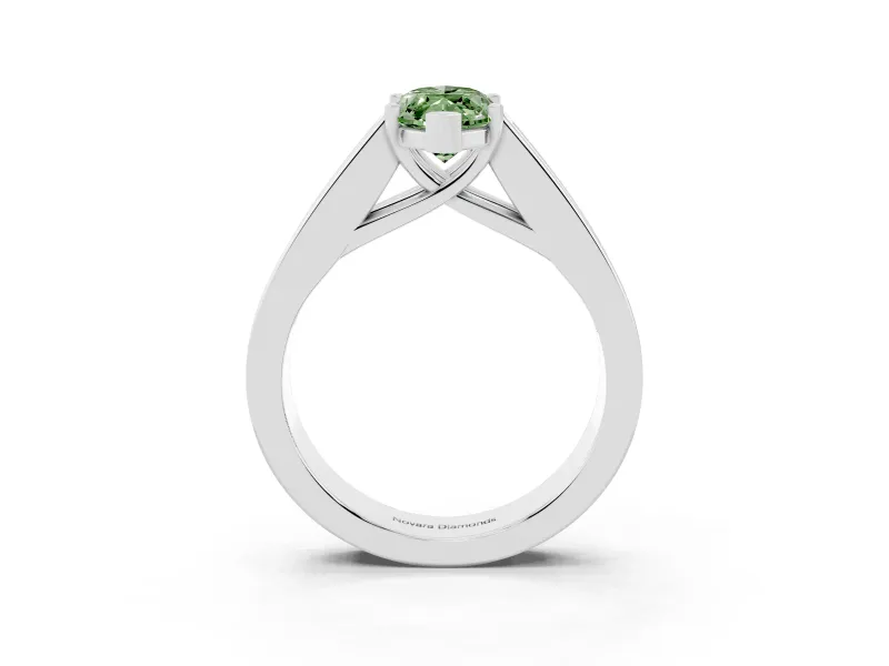 Marquise Channel-Set Engagement Ring Setting for a Fancy Green Lab-Grown Diamond | Platinum