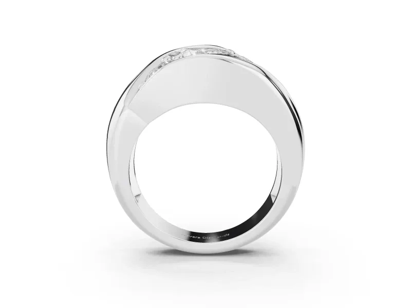 Princess Cut Diamond Channel-Set Crossover Ring Set in Platinum