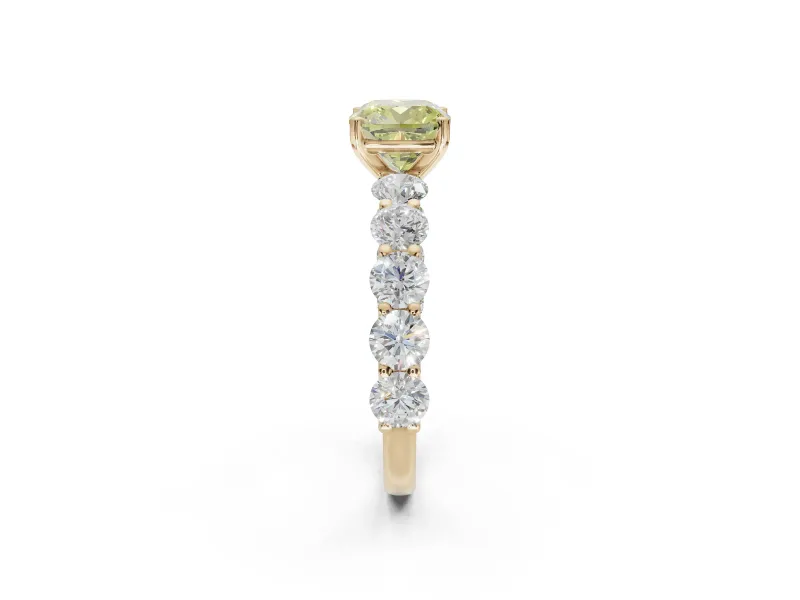 Cushion Cut Engagement Ring Setting for a Fancy Yellow Lab-Grown Diamond | Yellow Gold - Design NV-24455