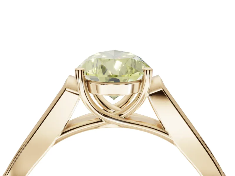 Pear-Shaped Engagement Ring Setting for a Fancy Yellow Lab-Grown Diamond | Yellow Gold - Design NV-24597