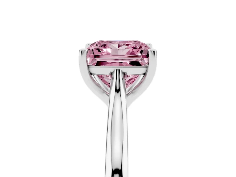 Princess Cut Cathedral Engagement Ring Setting for a Fancy Pink Lab-Grown Diamond | Platinum