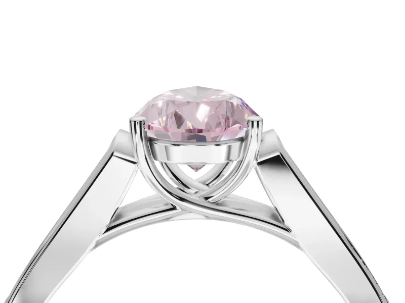 Pear-Shaped Cathedral Solitaire Engagement Ring Setting for a Fancy Pink Lab-Grown Diamond | Channel Set Band | Platinum