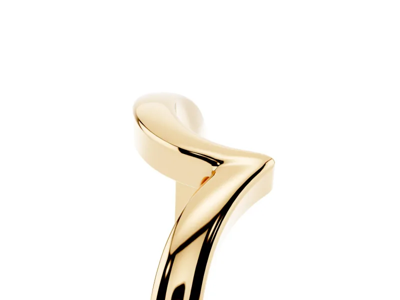 Chevron V-Shaped Plain Contour Band Set in Yellow gold