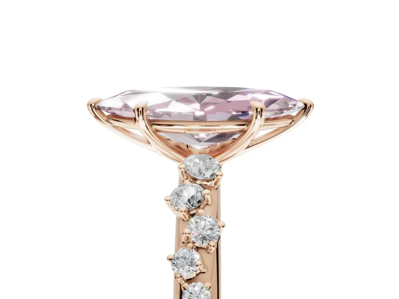 Marquise Graduated Solitaire Engagement Ring Setting for a Fancy Pink Lab-Grown Diamond | Rose Gold
