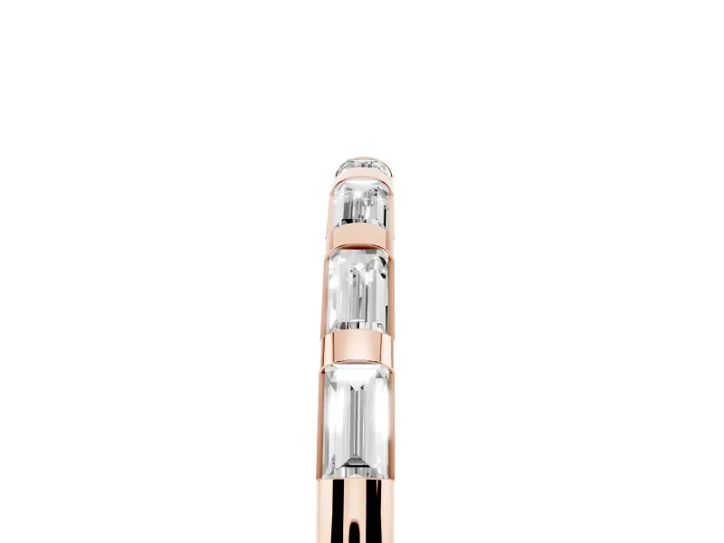 Baguette Lab-Grown Diamond Channel Set Wedding Band | Bar Dividers | Rose Gold