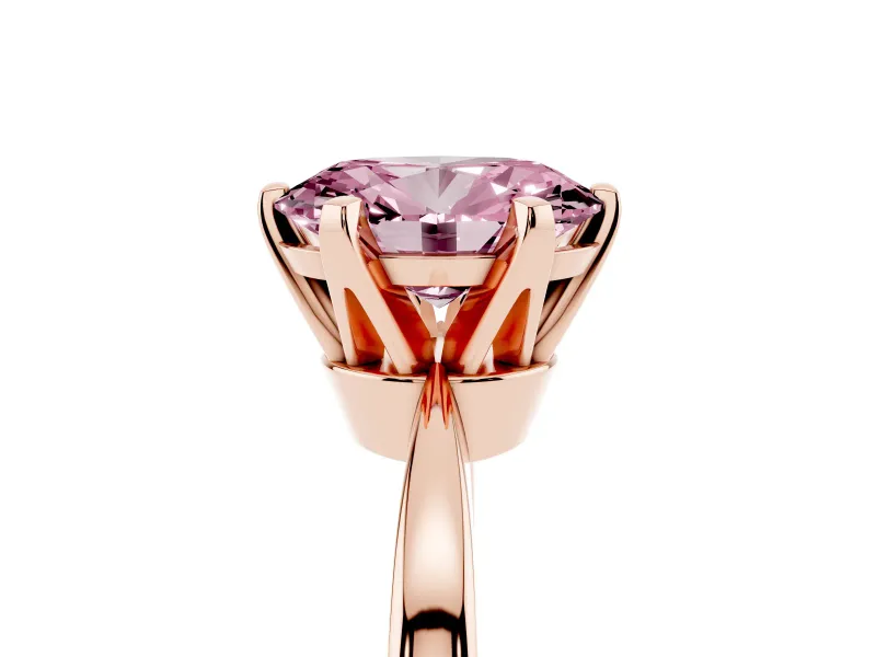 Oval Tapered Solitaire Engagement Ring Setting for a Fancy Pink Lab-Grown Diamond | Claw Prong Head | Rose Gold