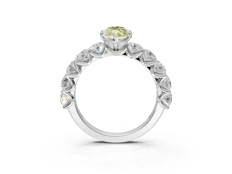 Marquise Engagement Ring Setting for a Fancy Yellow Lab-Grown Diamond | Sterling Silver - Design NV-24455