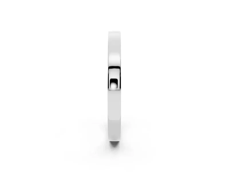 Round Lab-Grown Diamond Side-Set Pavé Half Eternity Wedding Band | Polished Top | White Gold