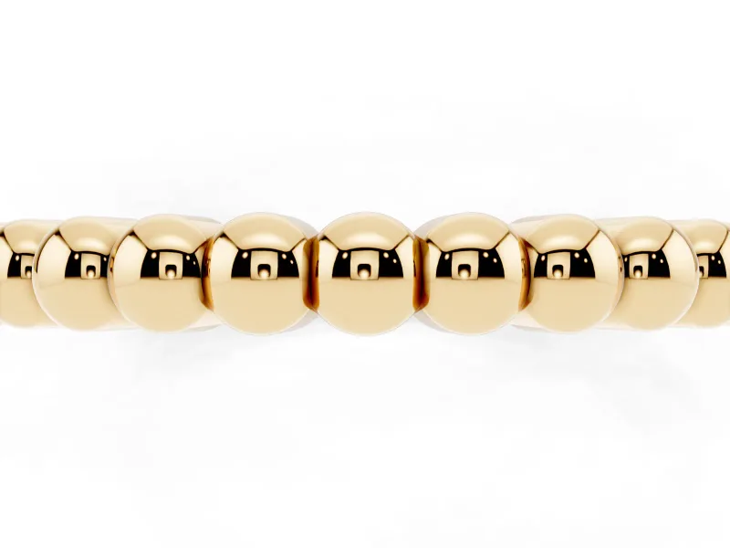 Round Diamond Beaded Eternity Band Set in Yellow gold with Bezel Setting