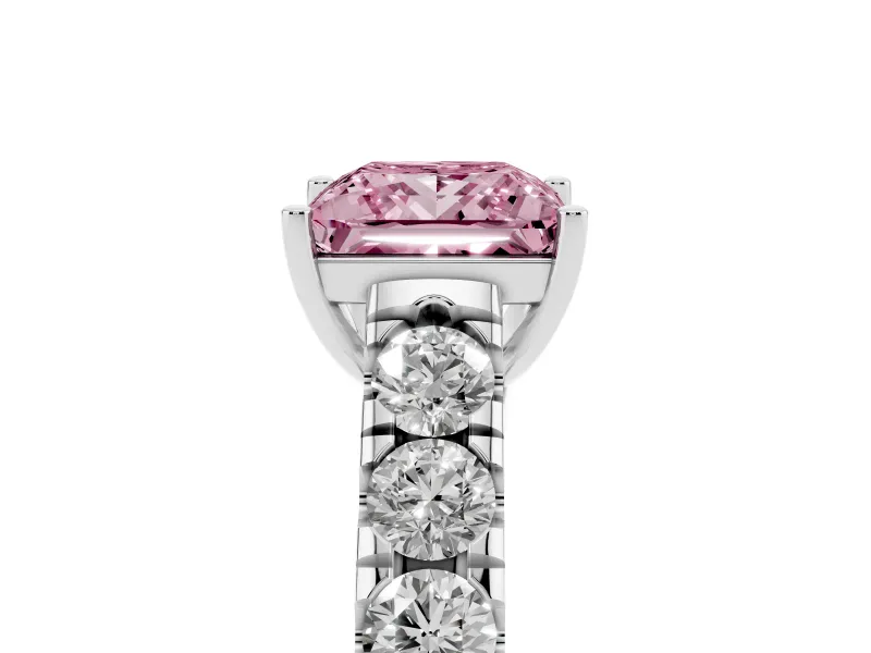 Princess Cut Engagement Ring Setting for a Fancy Pink Lab-Grown Diamond | Platinum - Design NV-24643