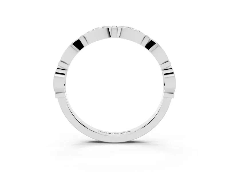 Marquise Diamond Smooth Bezel Eternity Band Set in Platinum with Full Circle of Stones