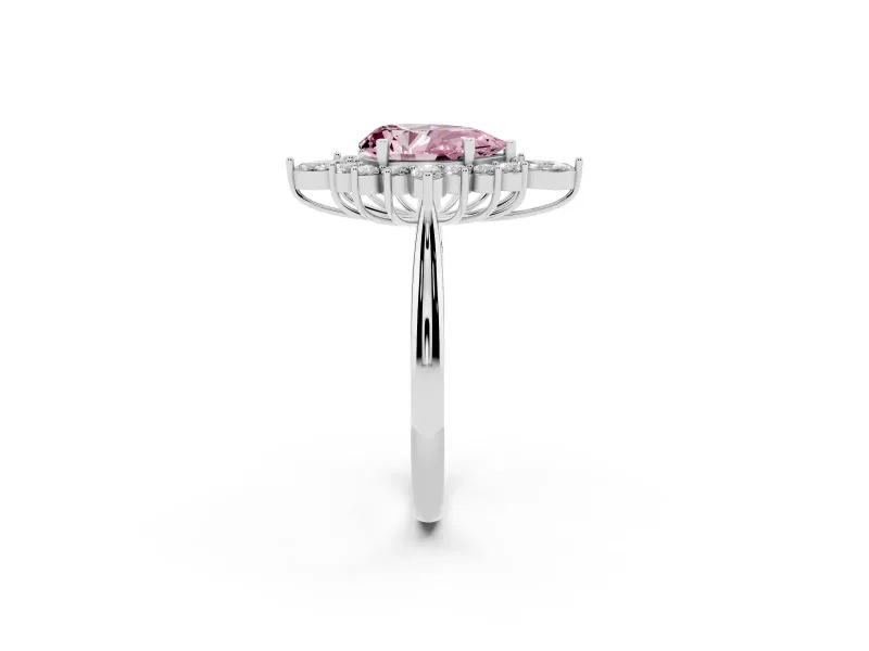 Pear-Shaped Engagement Ring Setting for a Fancy Pink Lab-Grown Diamond | White Gold - Design NV-24790