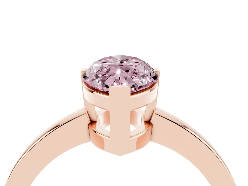 Marquise Tab Prong Solitaire Engagement Ring Setting for a Fancy Pink Lab-Grown Diamond | Rose Gold