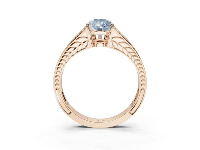 Pear-Shaped Split Shank Pavé Engagement Ring Setting for a Fancy Blue Lab-Grown Diamond | Rose Gold