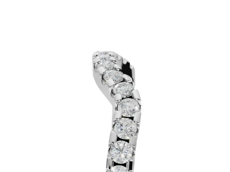 Round Lab-Grown Diamond Pavé Curved Wedding Band | Micro Prong Set | Sterling Silver