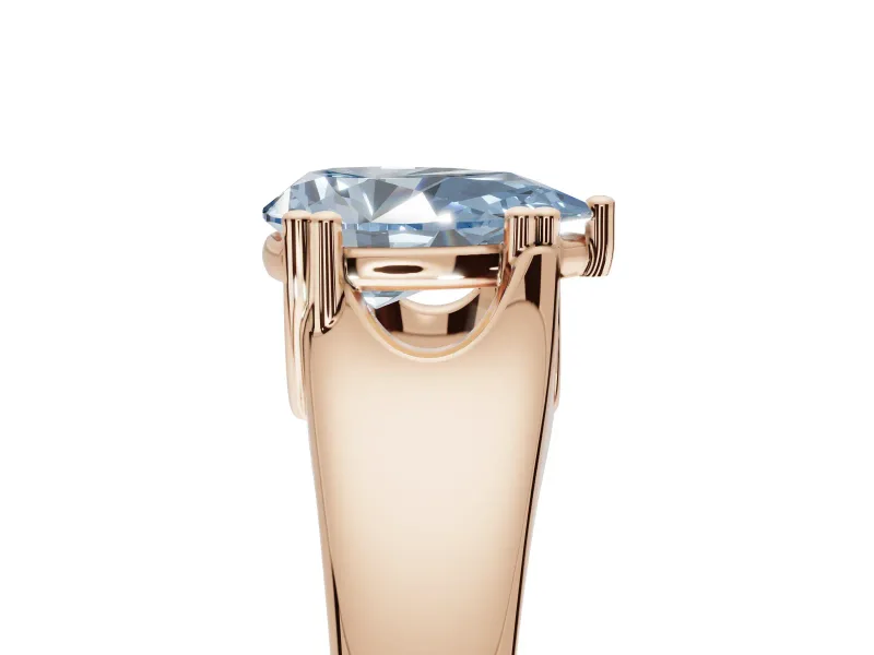 Pear-Shaped Double Claw Solitaire Engagement Ring Setting for a Fancy Blue Lab-Grown Diamond | Rose Gold