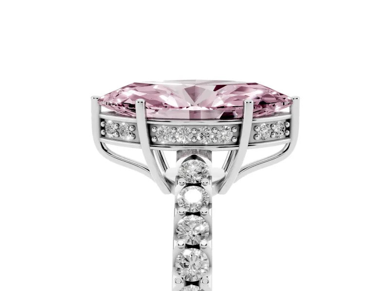 Marquise Engagement Ring Setting for a Fancy Pink Lab-Grown Diamond | Sterling Silver - Design NV-24649
