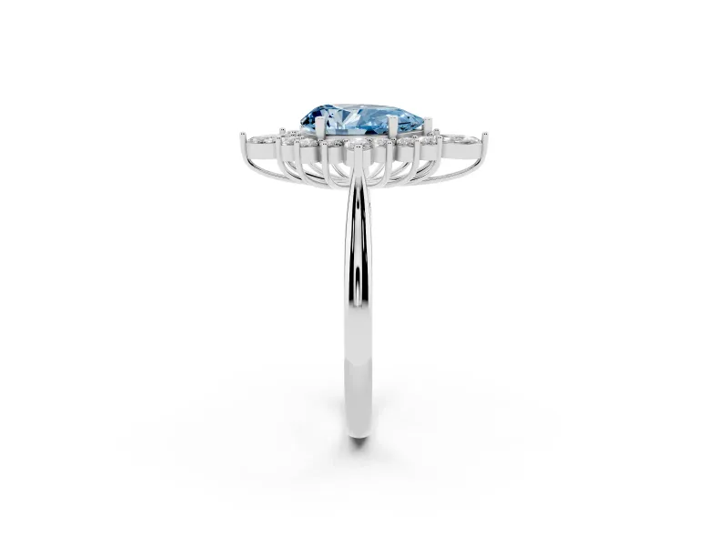 Pear-Shaped Engagement Ring Setting for a Fancy Blue Lab-Grown Diamond | Platinum - Design NV-24790