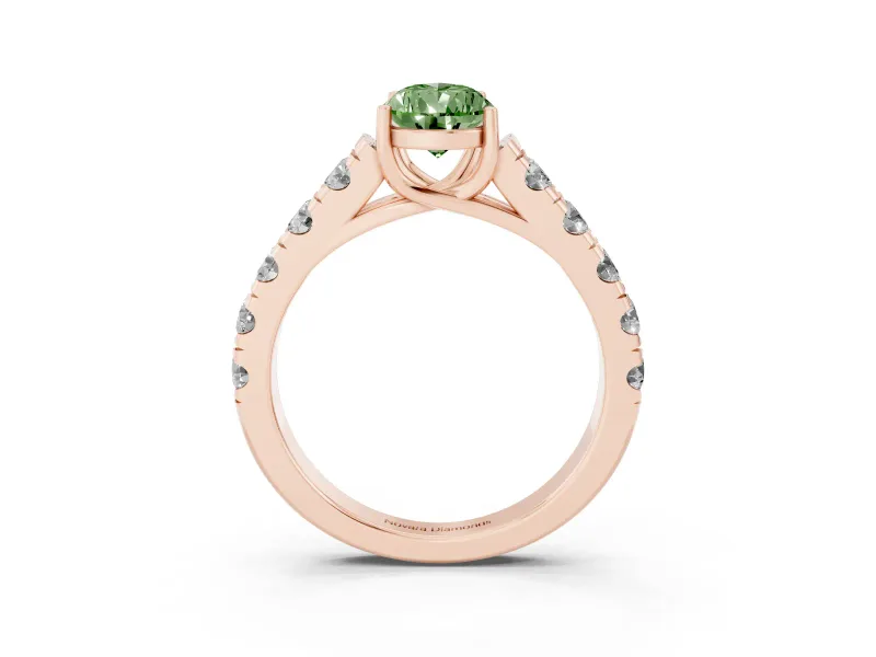 Pear-Shaped Engagement Ring Setting for a Fancy Green Lab-Grown Diamond | Rose Gold - Design NV-24643