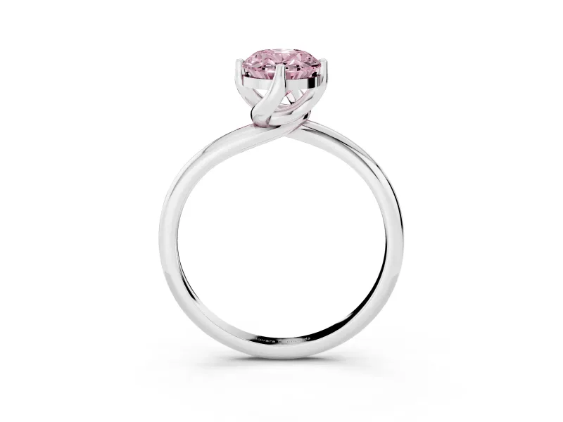 Oval Bypass Solitaire Engagement Ring Setting for a Fancy Pink Lab-Grown Diamond | Platinum