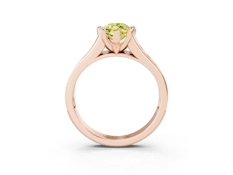 Marquise Half Bezel Engagement Ring Setting for a Fancy Yellow Lab-Grown Diamond | Rose Gold