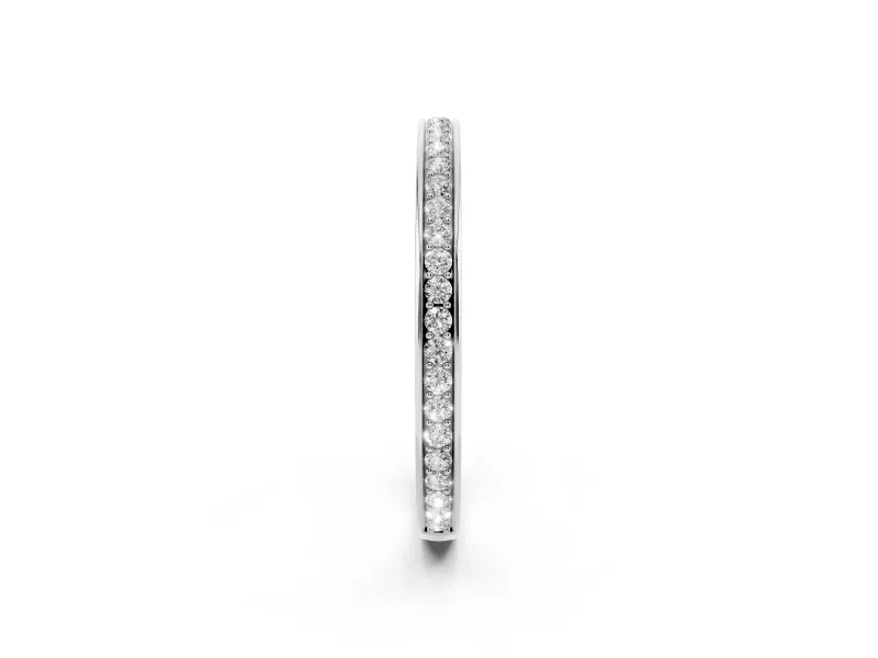 Round Diamond Continuous Pavé Eternity Band Set in Silver