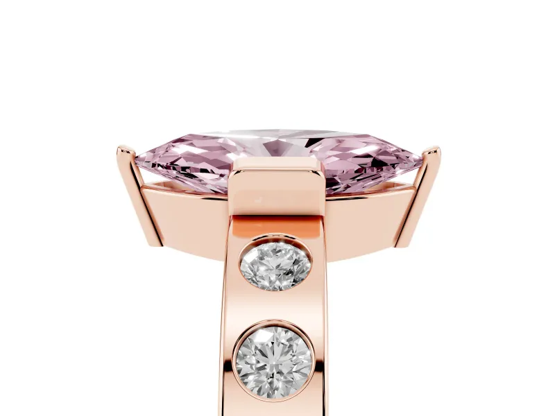 Marquise Tension Style Engagement Ring Setting for a Fancy Pink Lab-Grown Diamond | Rose Gold